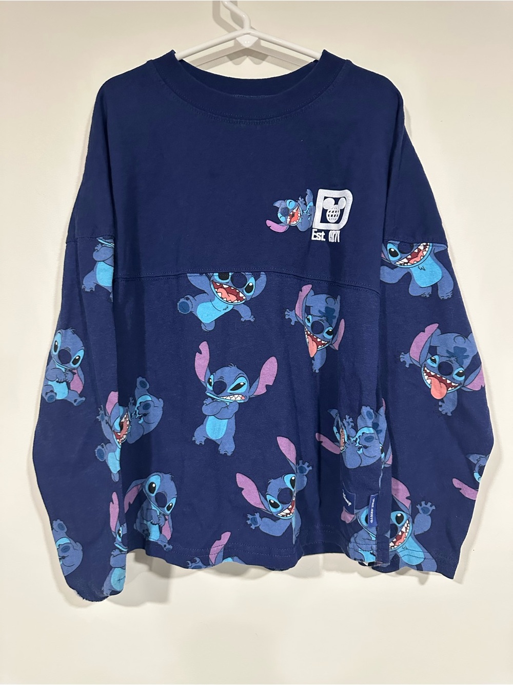 Disney Parks WDW Stitch Spirit Jersey Blue All over Print Youth Medium 7/8